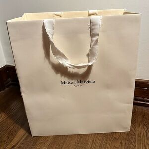 Maison Margiela Paris Shopping Bag White Tote With Canvas Handles